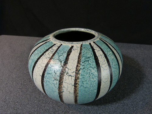 Vase boule vintage faience - vase,