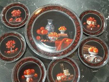 Service a dessert Bernardaud Pour Jean Claude Chauray fruits rouges   Vintage