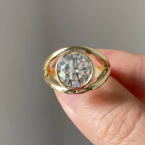 Bague solitaire diamant - , taille