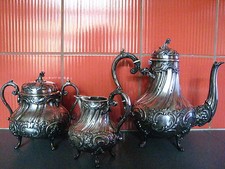 SERVICE à THé ARGENTERIE ancienne signée Victor SAGLIER ART NOUVEAU