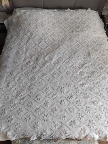 Dessus lit coton blanc - lit,