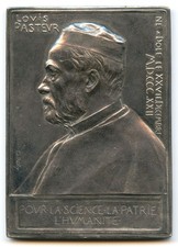 1892 Louis Pasteur - plaquette argent RARE