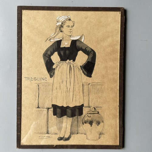 Dessin rehaussé signé - rehaussé,