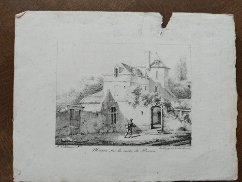 Lithographie maison sur - maison,