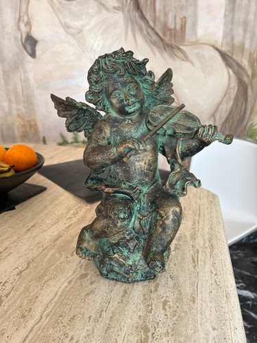 Sculpture ange violoniste - ange, en