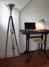 LUMINATOR UNIS FRANCE PARIS Lampadaire Trépied Art Déco Hauteur 1m65 mini 85cm