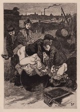 curiosa Martin van Maële gravure originale GRANDE DANSE MACABRE DES VIFS 1905