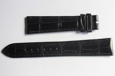 PATEK PHILIPPE Bracelet montre cuir noir brillant 19 mm (42958)