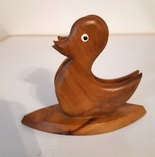 PORTE COURRIER OU PORTE SERVIETTES EN PAPIER - FORME CANARD - EN BOIS D’OLIVIER