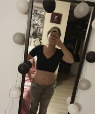 Petite Veste Gilet Noir Court Croc Top Boléro Cache Cache S