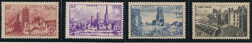 Timbre france 744 747 villes - 744/747**,