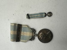 MEDAILLE COLONIALE ARGENT AVEC BARRETTE A CLAPET  " ALGERIE "  - JUS DE GRENIER