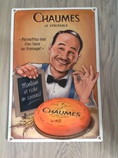 TRES RARE SUPERBE PLAQUE TOLE BOMBEE EN RELIEF FROMAGE CHAUMES