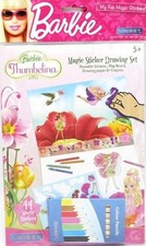 Van der Doelen Barbie Thumbelina Window Stickers avec couleurs et coloriage