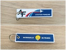 Porte Clé Brodé Avion Flamme