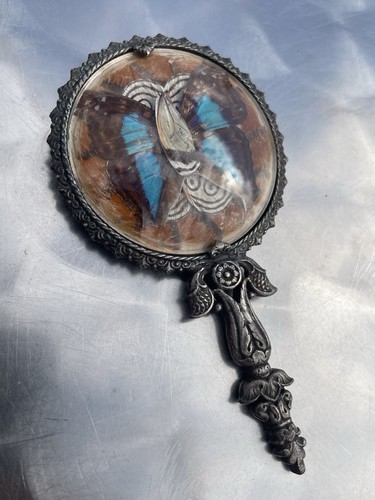 Petit miroir main ancien - a,