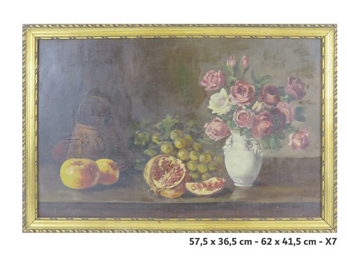 Tableau ancienne fleurs - ancienne, floral