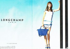PUBLICITE ADVERTISING 056  2015  Longchamp  sac plaige Héritage ( 2pages)