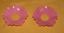 Lot de 2 bobèches en opaline rose diamètre 8 cm