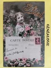 CPA FANTAISIE 1er Avril Corbeille POISSONS Enfant Fleurs Courrier April fish