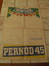  ANCIENNE AFFICHE PUBLICITAIRE "PASTIS  51 PERNOD 45 "  course velo   ANNEE  57 