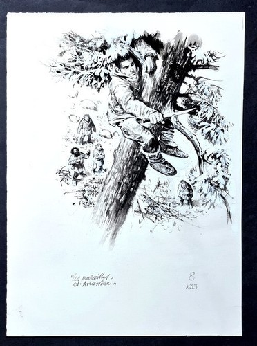 Superbe gouache originale - originale, non