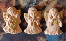 ANGES DE NOEL MUSICIENS PUTTI CHERUBINS EN PLATRE ET FEUILLE D'OR ANGELS PLASTER