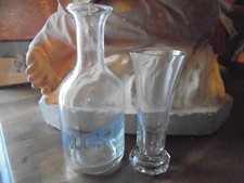 carafe publicitaire ancienne Amourette émaillé + verre à absinthe