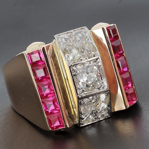 Bague tank jaune 750 - bague, or