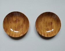 SALINS 2 raviers décor faux bois service Antigua , vintage