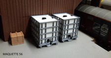 1/43 lot 2 cuves citerne IBC sur palette 1/43 décor quai garage entrepôt usine