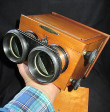RARISSIME 15 x 10 cm ANCIEN VISIONNEUSE STEREO UNIS OLD VIEWER ALTER STEREOSCOPE