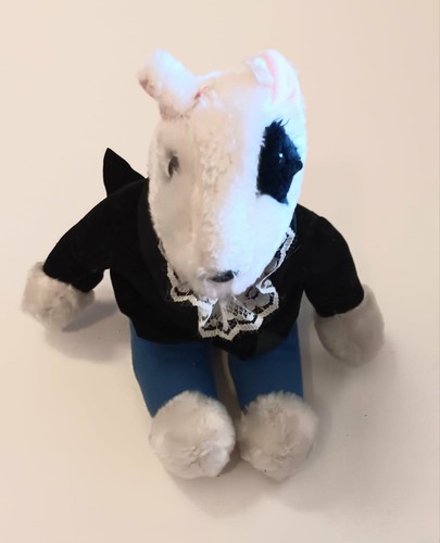 Vintage bull terrier plush dog - vintage,