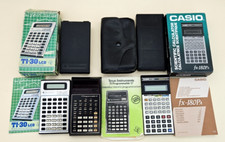 Texas Instrument TI 30 LCD +  TI 57 + Casio Fx-180 Pa LCD Vintage Calculatrice