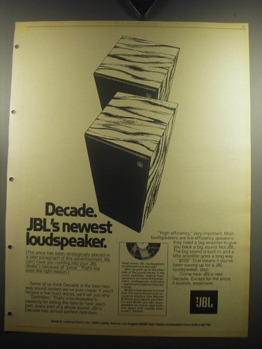 1974 jbl decade speakers - speakers,