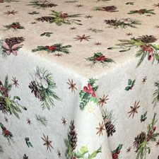 Jacquard Noël Nappe Coton Revêtu Encadré XMAS 01 60465