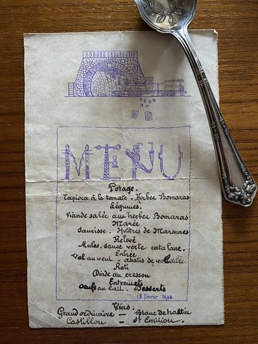 Rare menu ancien 1894 - !, décor