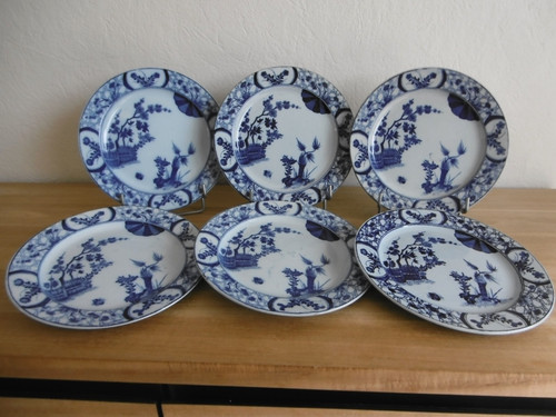 Six assiettes plates faience - plates,