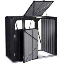 Cache poubelle double en acier