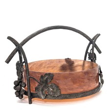 Coupe fer forgé et pâte de verre art déco orange