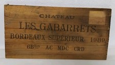 Plaque En Bois  De Caisse À Vin "CHATEAU LES GABARRETS  "Vintage ( Réf : CH19 )