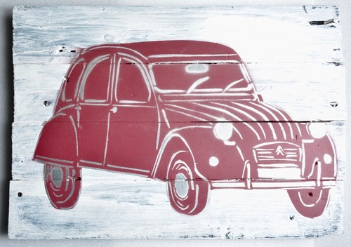 Tableau pochoir sur bois - tableau,