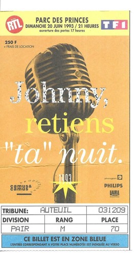Rare ticket billet - concert,