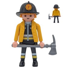 Playmobil pompier jaune/gris