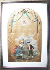 PEINTURE SUR SOIE COUPLE EN