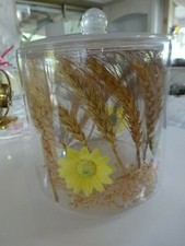 POT RANGEMENT BONBONNIERE DOUBLE PAROI FLEUR & EPI A L INTERIEUR 