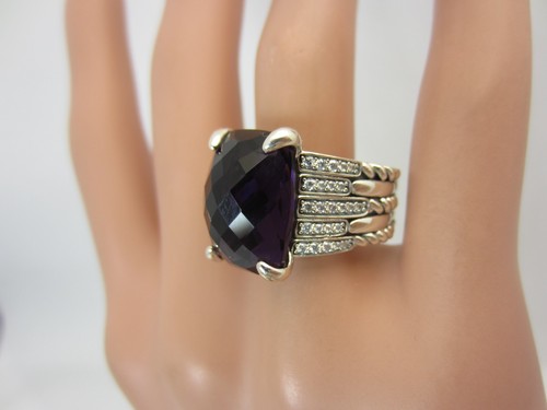 Bague améthyste argent - améthyste, en