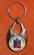 Porte-clés métal STATION ELF TABAC MARC BARROUILLET RN 113 PORTETS - Forme OEUF