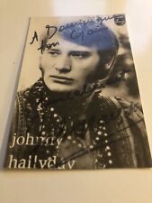 Rare carte postale Philips écrite et dédicacée, autographe Johnny Hallyday