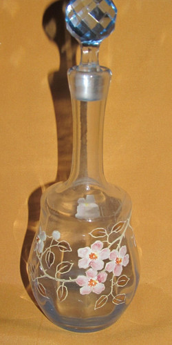 Carafe ancienne verre bleu - carafe, en